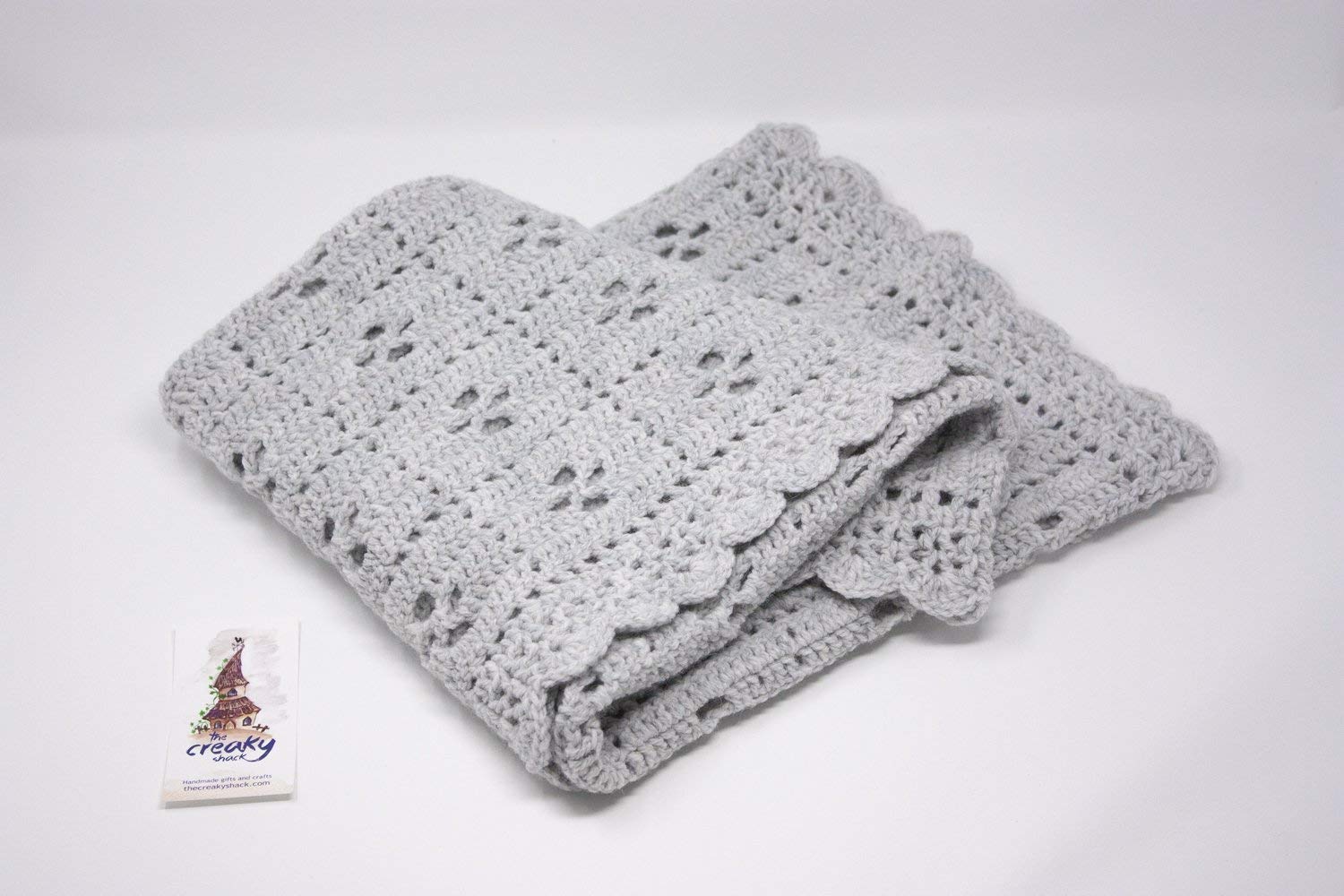 Crochet Grey Baby Blanket Call The Midwife Pattern Handmade