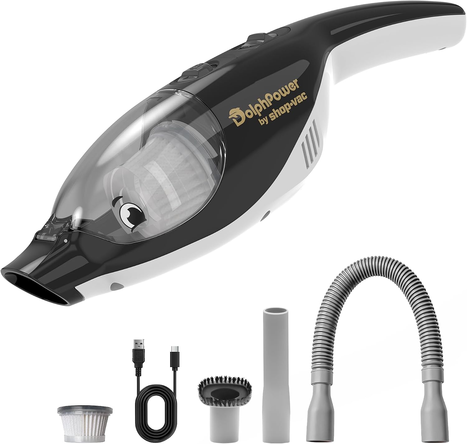 Shop-Vac DolphPower Handheld Vacuum, 4500 Pa Cordless Mini Vacuum, Black