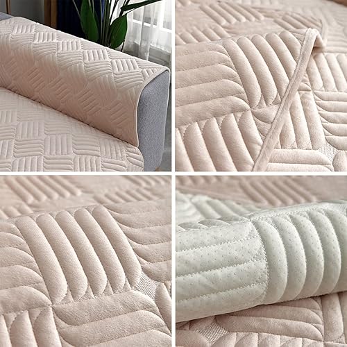 Miniatura 7 de vctops Fundas para sofá de felpa suave y cálida, con patrón de tejido antideslizante, fundas para sofá seccional, funda para sofá para perros, gatos