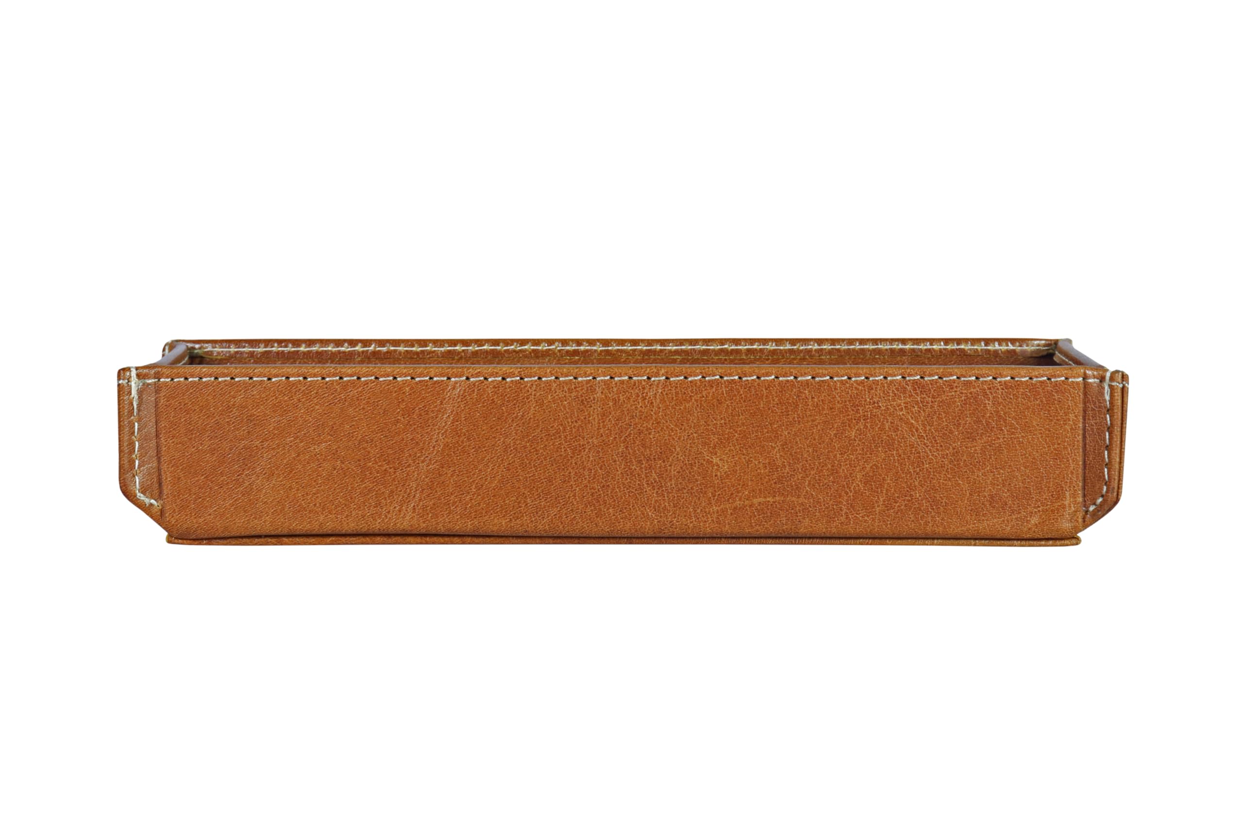 Alpenleder Stifteschale - Modell: ZENTA (Handgefertigt) - Nachhaltiges Bio-Leder aus regionaler Landwirtschaft | Stifteköcher leder *Fair Produziert* (19x4cm) (Cognac)