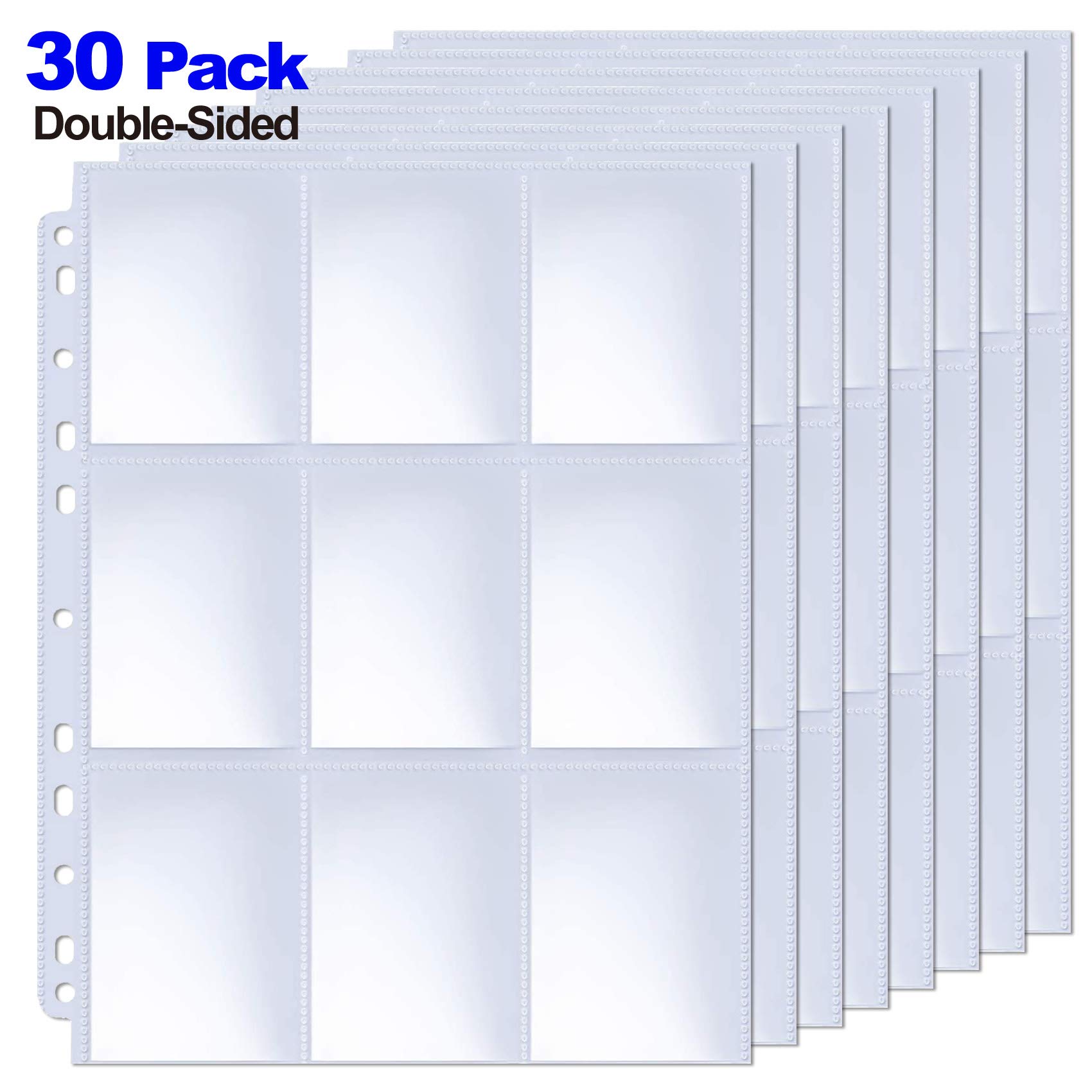 ABLY 540 Pockets Double-Sided Trading Card Pages Sleeves 9-Pocket Clear Plastic Game Card Protectors for Skylanders Pokemon Baseball — view 9