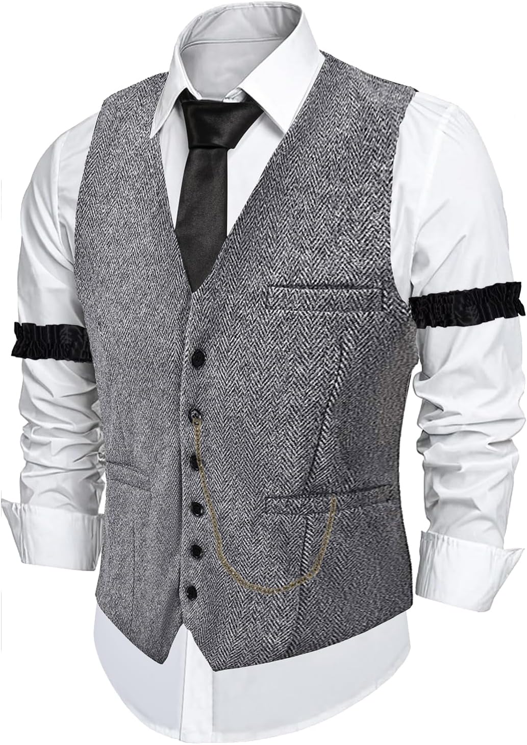 ZeroShop Halloween 1920s Mens Costume Peaky Blinders Roaring 20s Gangster Mobster Outfit - Image 2