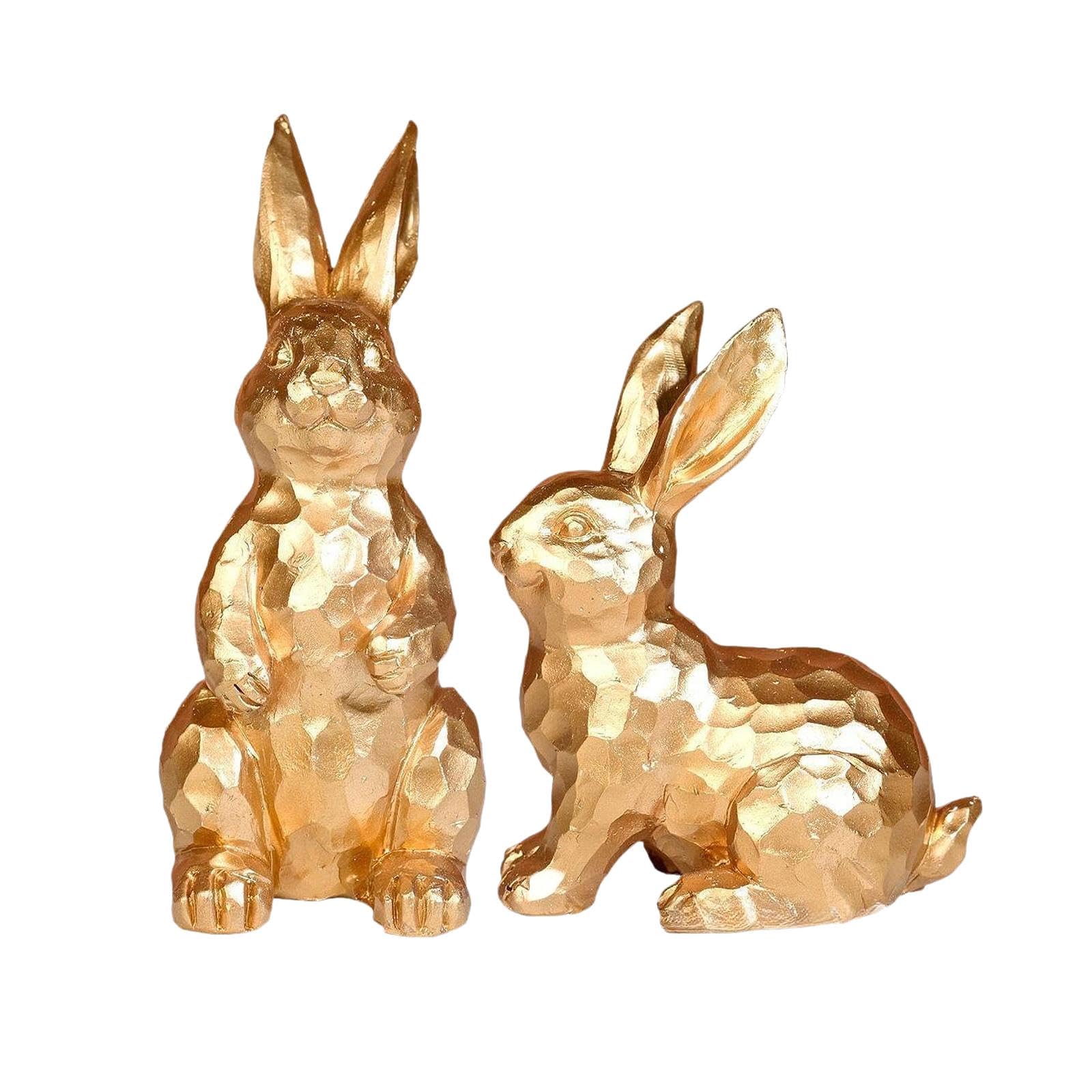 Statues de lapins en résine dorée, le cadeau parfait pour décoration de Pâques