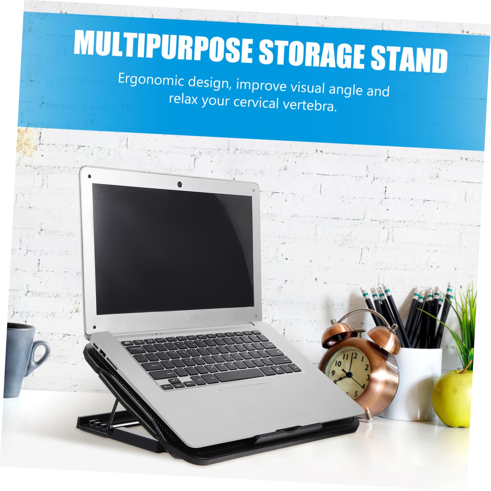 Soporte para Portátil con Ventilador Ajustable Base Ergonómica para Disipación de Rápida Notebook Refrigerador Multifuncional para Uso Doméstico y Oficina