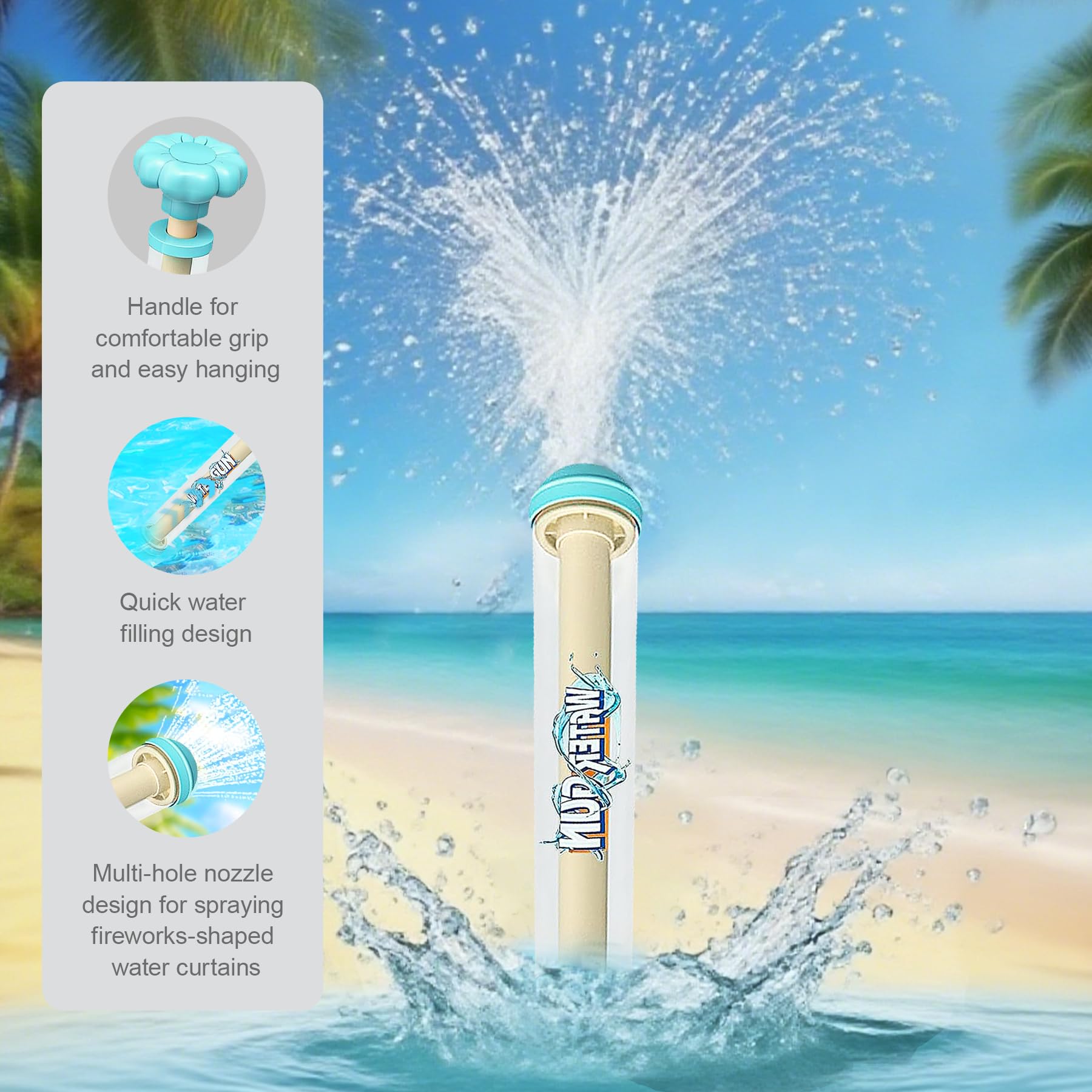 Pistolas De Agua Tipo Fuegos Artificiales - Pack De 4 Unidades, 27 Cm, Bomba De Presión Manual, Ideal Para Piscina, Playa Y Jardín