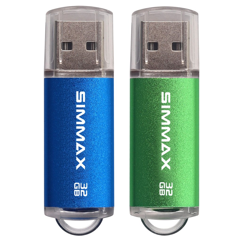 SIMMAX 32GB USB 2.0 Flash Drive Pendrive Chiavetta Memoria (2 Pezzi)