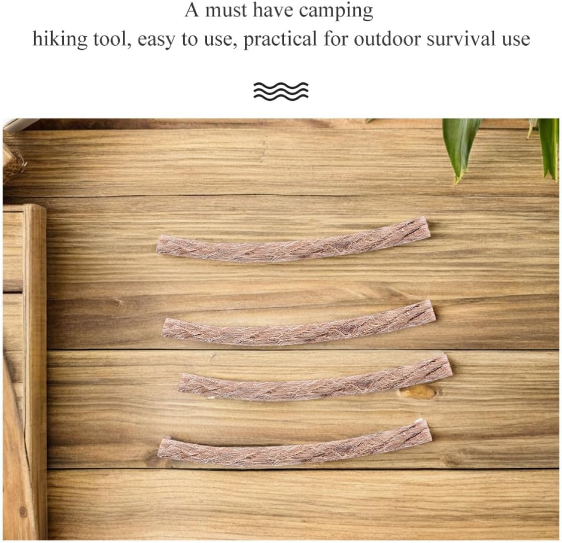 20pcs Camping Fire Starter Rope Wick Beeswax Infused Jute Cord for Outdoor Survival Hiking and Emergency Fire Lighting