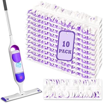 10 Pack Disposable Power Mop Pad Refills for PowerMop Multi-Surface Replacement Mop Refill Pads - Compatible with Swiffer Power Mop, Multi-Surface Cleaning, Easy to Use!