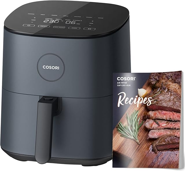 COSORI Air Fryer 4.7L, 9-in-1 Compact Air Fryers Oven, Max 230 Setting, 30 Recipes Cookbook, Digital Temperd Glass Display, Quiet, 4 Portions, 1500W