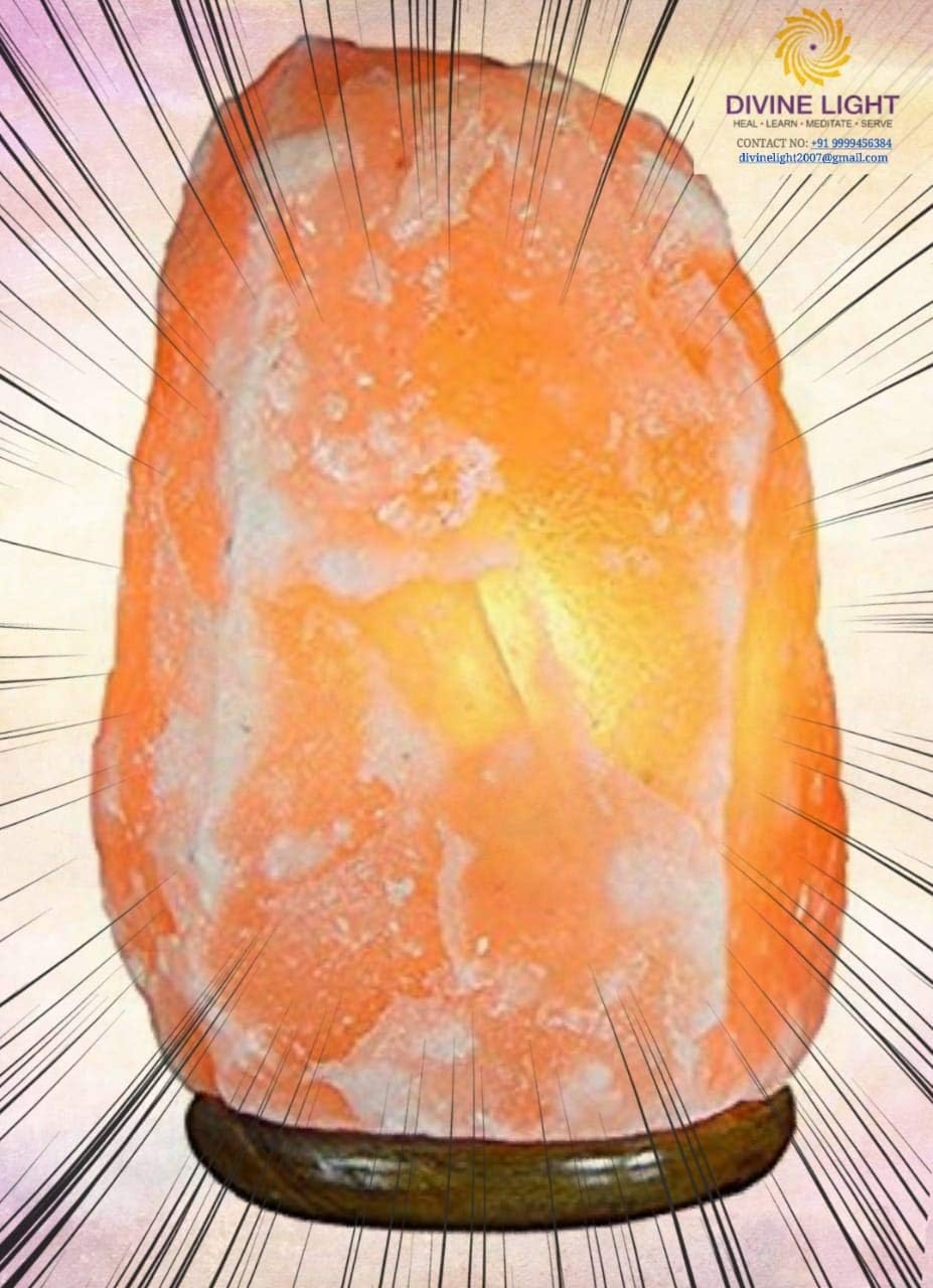 PSC Divine Light Natural Shape Himalayan Rock Salt LAMP (1-2 KG), for Healing, FENG Shui, VAASTU, Home Decor