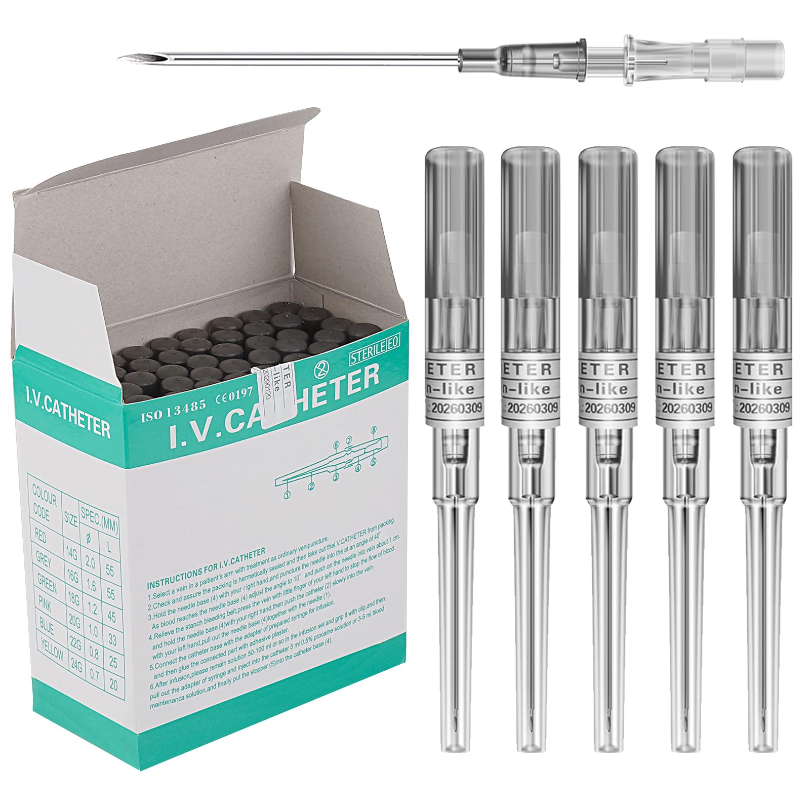 Catheter Piercing Needles - 50PCS Piercing Needles 16G Cateter Para Piercing Hollow Needle Piercing Kit for Ear Nose Lip Belly Body Piercing Needle Kit