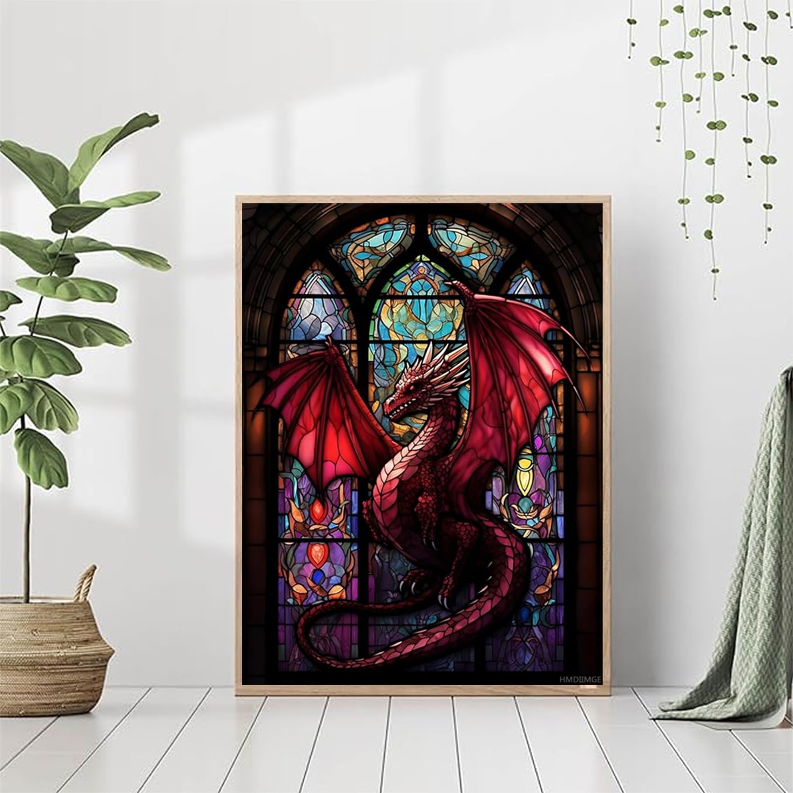 Amazon.co.jp: ステンドグラス レッドドラゴンダイヤモンドペイン