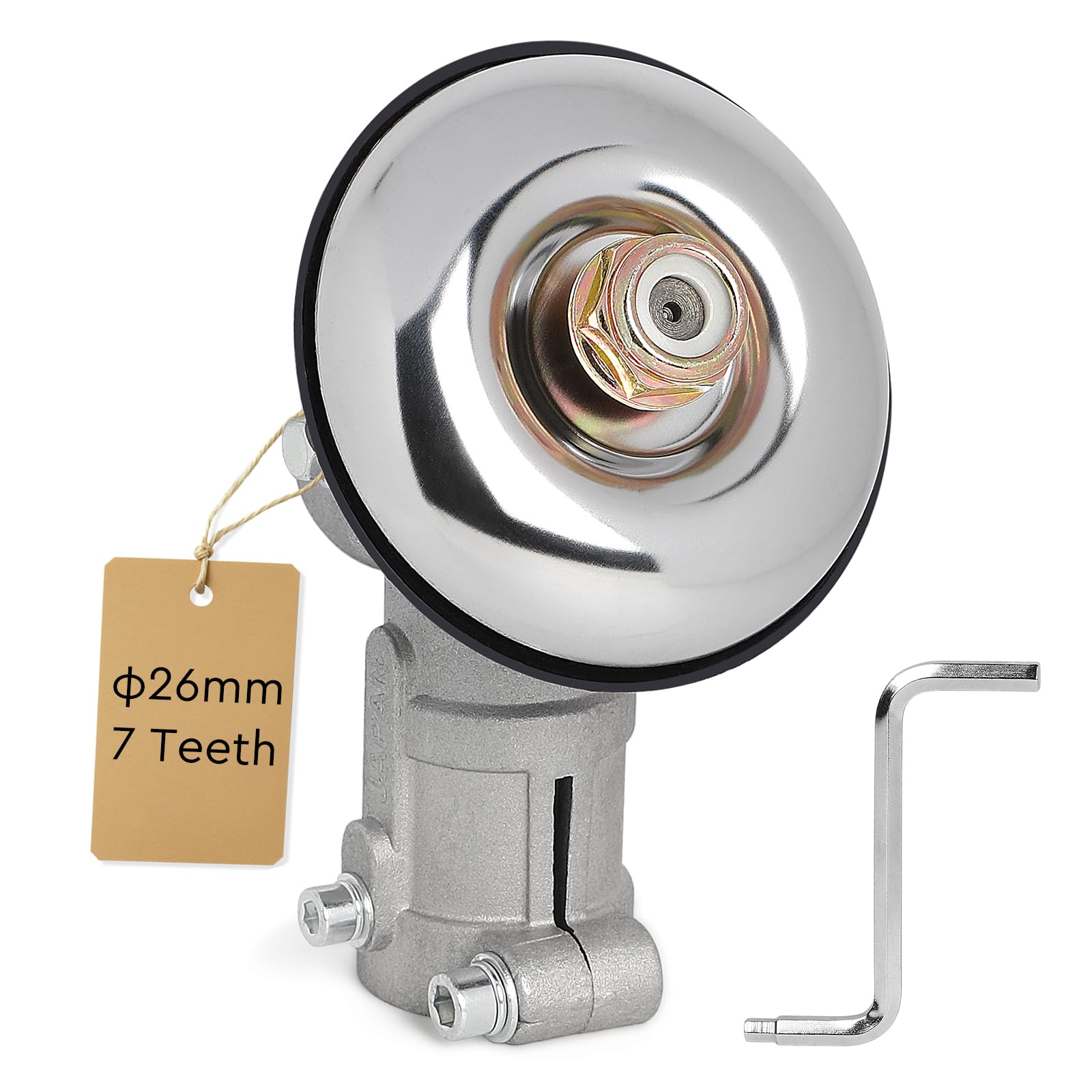 EFUTURETIME Cabezal de Engranaje de 7 Dientes y 26 mm, Universal Accesorios para Cabezal de Desbrozadora, Trimmer de Caja de Engranaje