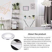 Vista 3 de Cinta autoadhesiva para azulejos de borde de línea de sellado de pisos, [para decoración de suelo de pared,] 0.31 pulgadas x 55 yardas/tono plateado