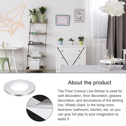 Miniatura 3 de Rebower Cinta adhesiva autoadhesiva para azulejos, para decoración de piso de pared, 0.31 pulgadas x 55 yardastono plateado