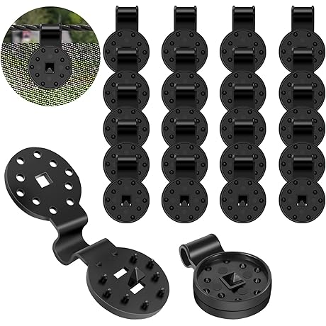 20 Pcs Black Plastic Sun Shade Net Clips