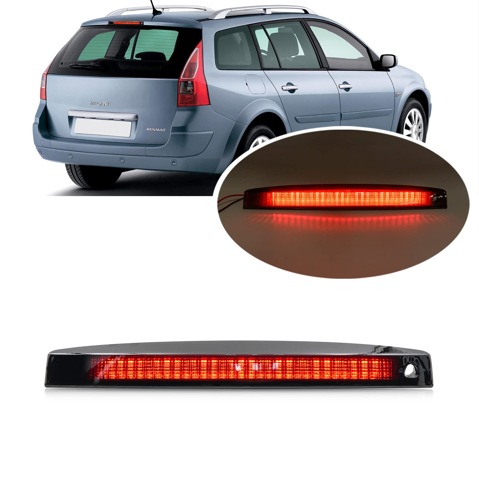 3ème Feu Stop LED Pour Renault Clio II Et III - Lentille Rouge Ou Fumée - Haute Visibilité Et Sécurité