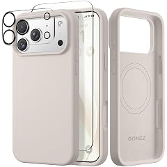 GONEZ Magnetic for iPhone 17 Pro Case Compatible with MagSafe Screen Protector Camera Lens Protector Liquid Silicone Anti-Scratch
