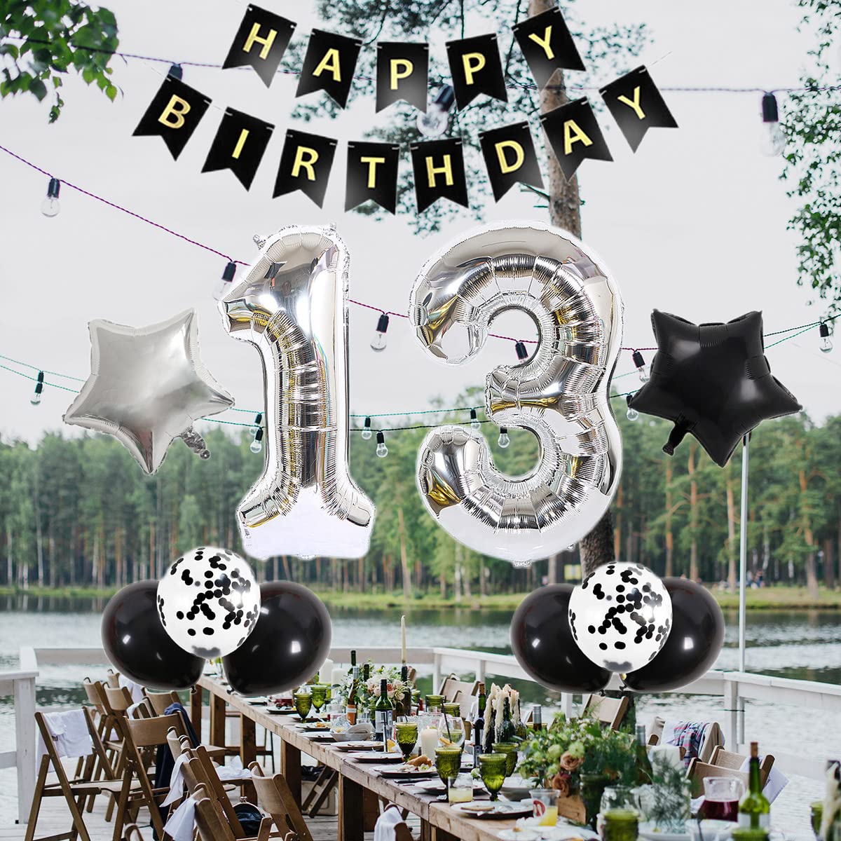 おしゃれホームパーティー飾りアイテムセット♥１３ Amazon | QWEQWE 13歳の誕生日 飾り付け 風船 誕生日 飾り付け 13歳