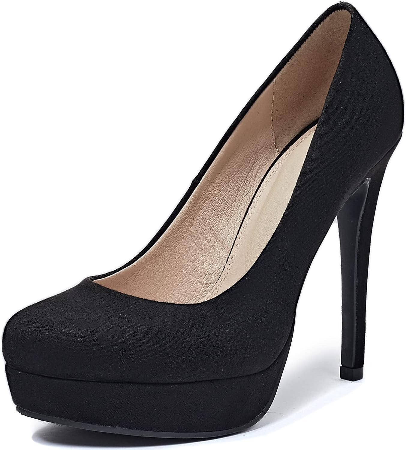 Luoika Women's Heel Pump, Closed Round Toe Low Plateform Dress High Heels for Women. （Regular Size）