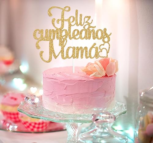Miniatura 4 de Feliz Cumpleaños Mama Cake Topper, Best Mom Ever, Feliz Día de la Madre, Feliz Cumpleaños, Decoración de Fiesta de Mamá, Purpurina Dorada