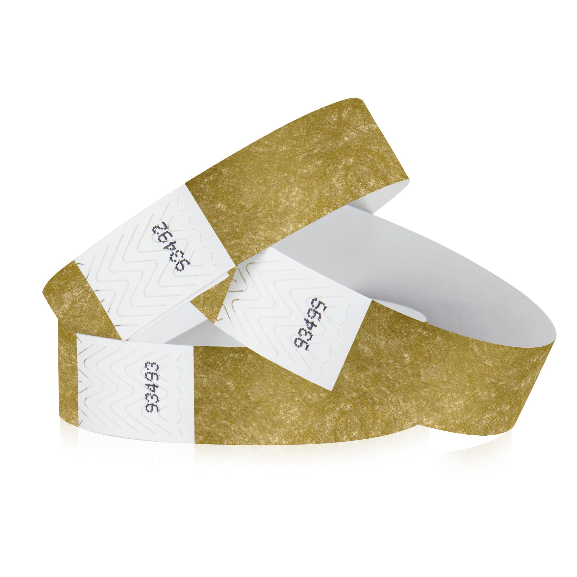 100 WristCo Tyvek Deep Metallic Gold Wristbands for Events – – Tamper-Proof Design Prevents Reuse – Premium-Grade Bracelets for Hospital & Medical ID, Party, Concert Entry, VIP Identification