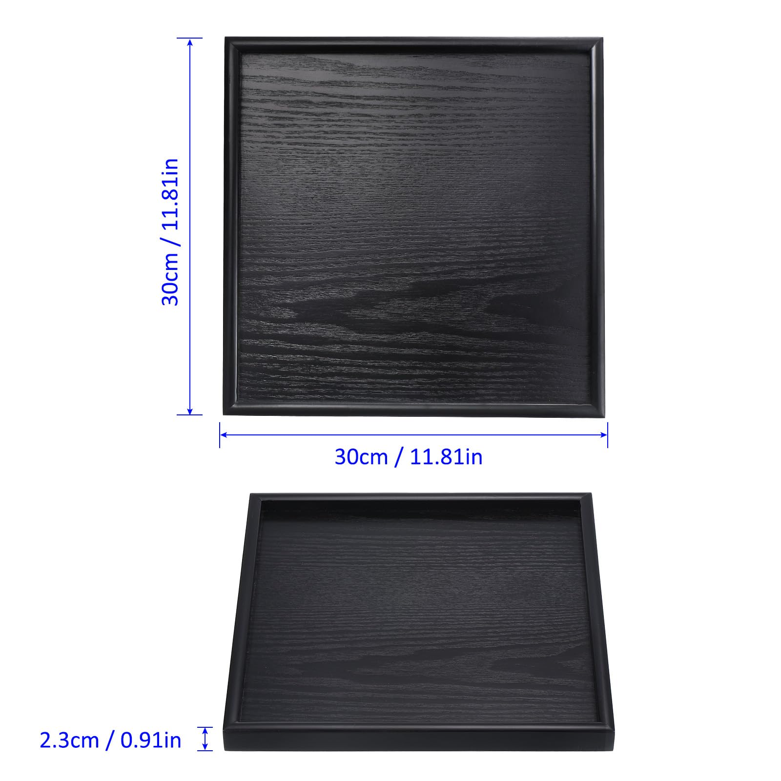M METERXITY Wood Serving Tray, Square Wooden Decorative Platter, Kitchen Trays, Centerpiece Candle Holder Trays - Image 4