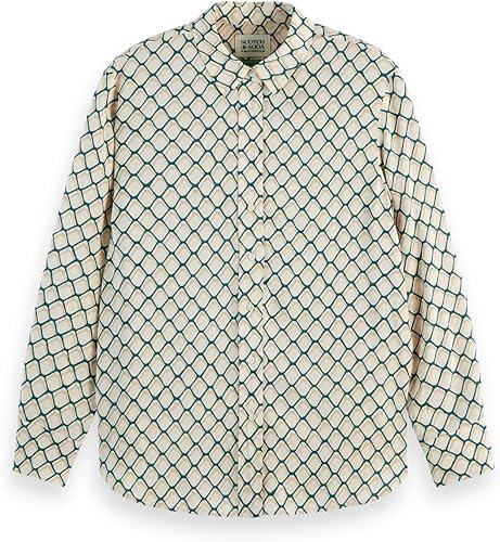 Scotch & Soda Printed Relaxed Fit Shirt Camiseta, Doubles Net, 44 Mujeres