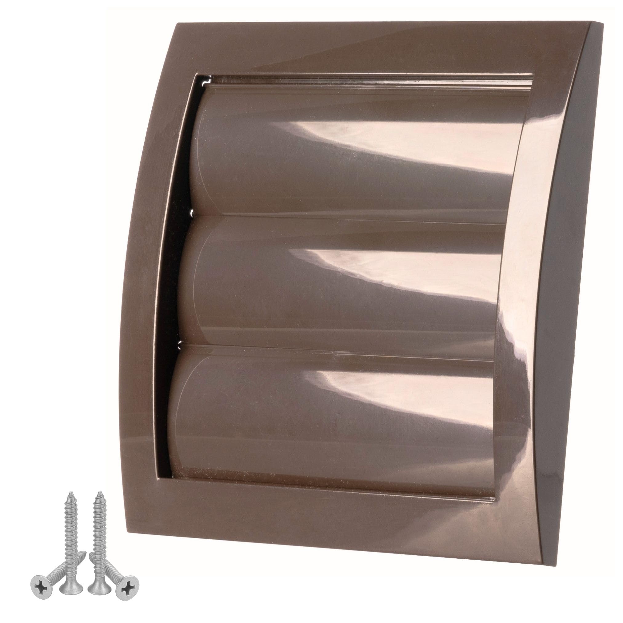 Lirast Brown Ø 100Mm / 4'' Plastic Ventilation Grille With Non-Return Gravity Shutters - Air Vent Cover With Insect Protection