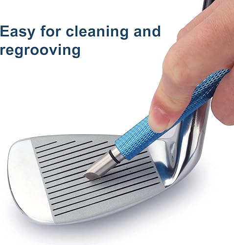 Miniatura 2 de Bulex Afilador de ranuras para palos de golf, herramienta de reranurado y limpiador para cuñas y hierros, genera un retroceso óptimo, adecuado