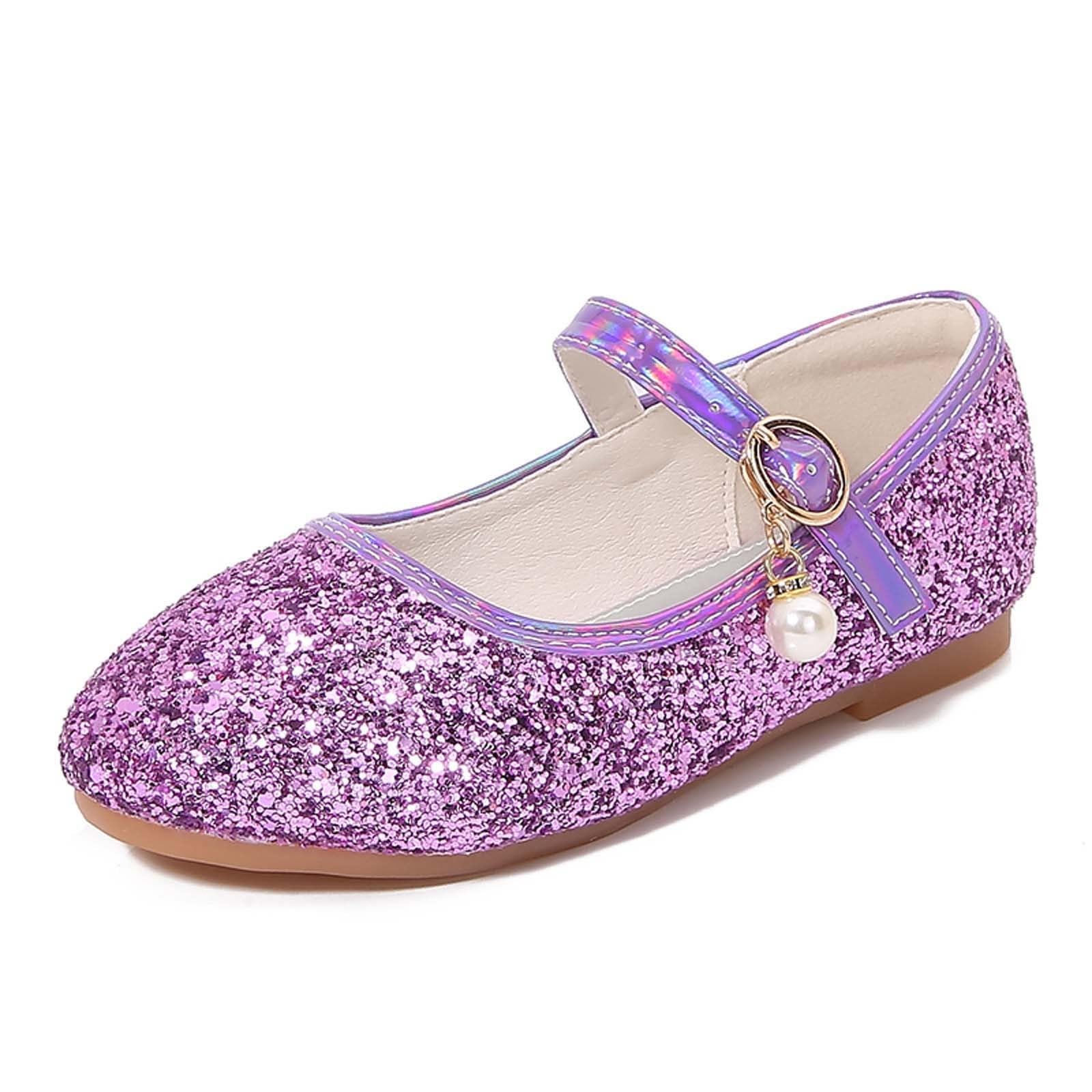 Scarpe Principessa - Ballerine Bambina Scarpe Glitterate per Ragazza Bambina Bimba, Scarpette Cosplay con Paillettes Eleganti per Festa Cerimonia