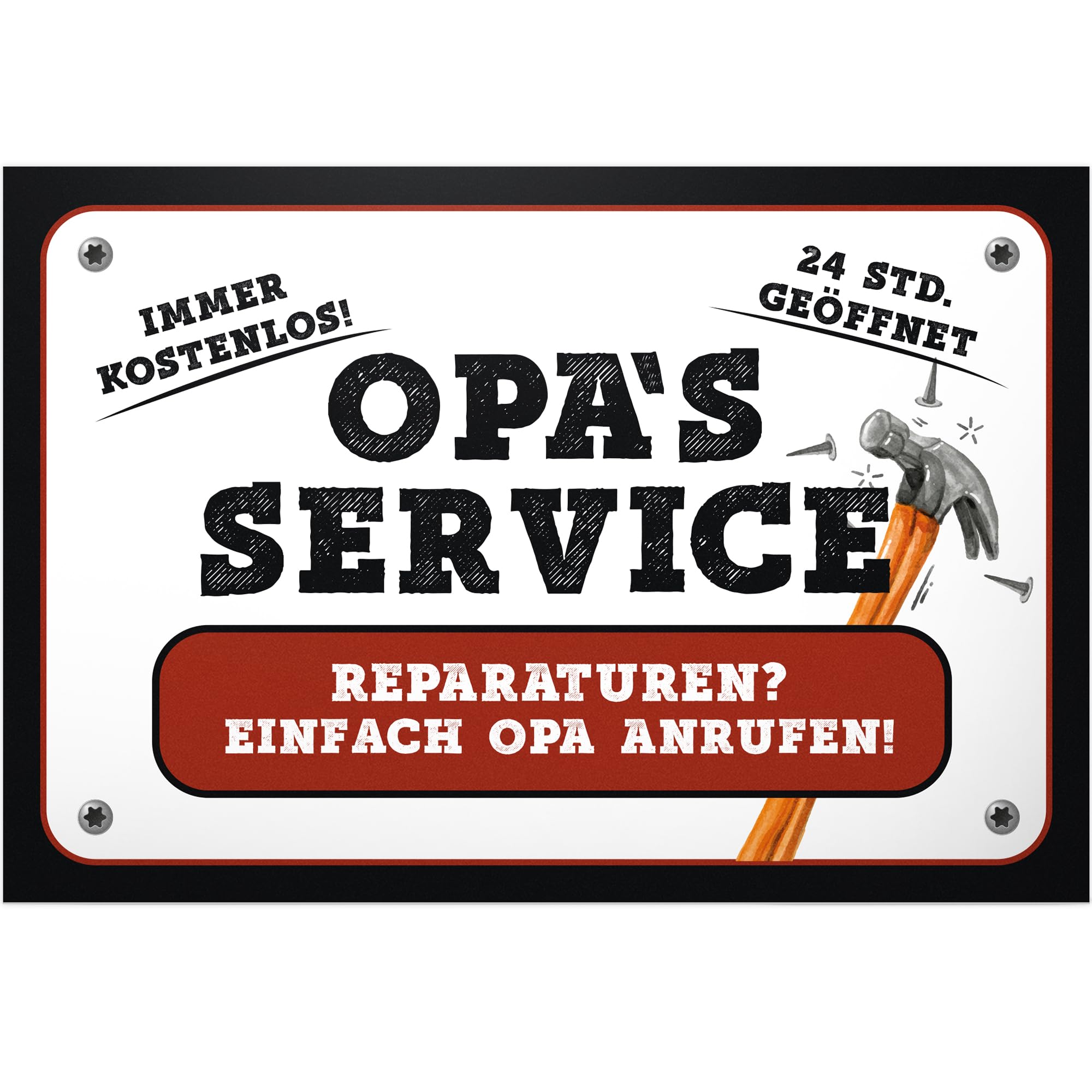 DankeDir! Opa's Service Schild - Süßes Türschild Opa’s Werks