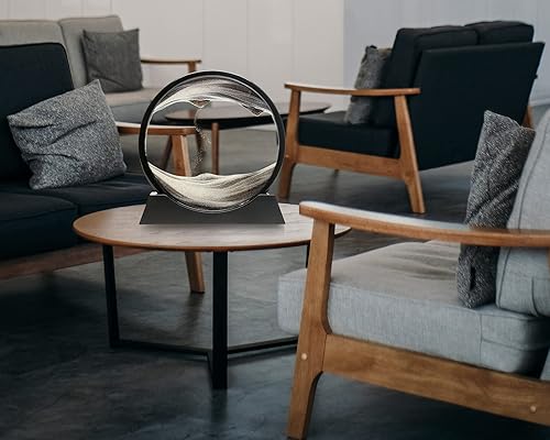 Miniatura 6 de Atigrado Arte de arena móvil movimiento líquido de 12 pulgadas azul océano mar profundo arena movimiento arte paisaje arena arena movediza pintura