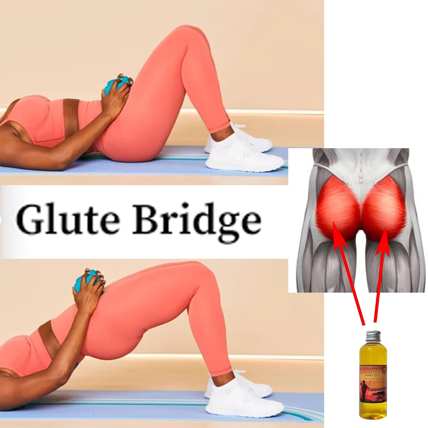 West African Akpi Seeds HIPS Workout Massage Oil for Comfortable Movement — Boost Your Confidence with Every Walking Step — Enhanced Comfort During Resistance Bands, Workout, Yoga & Exercise