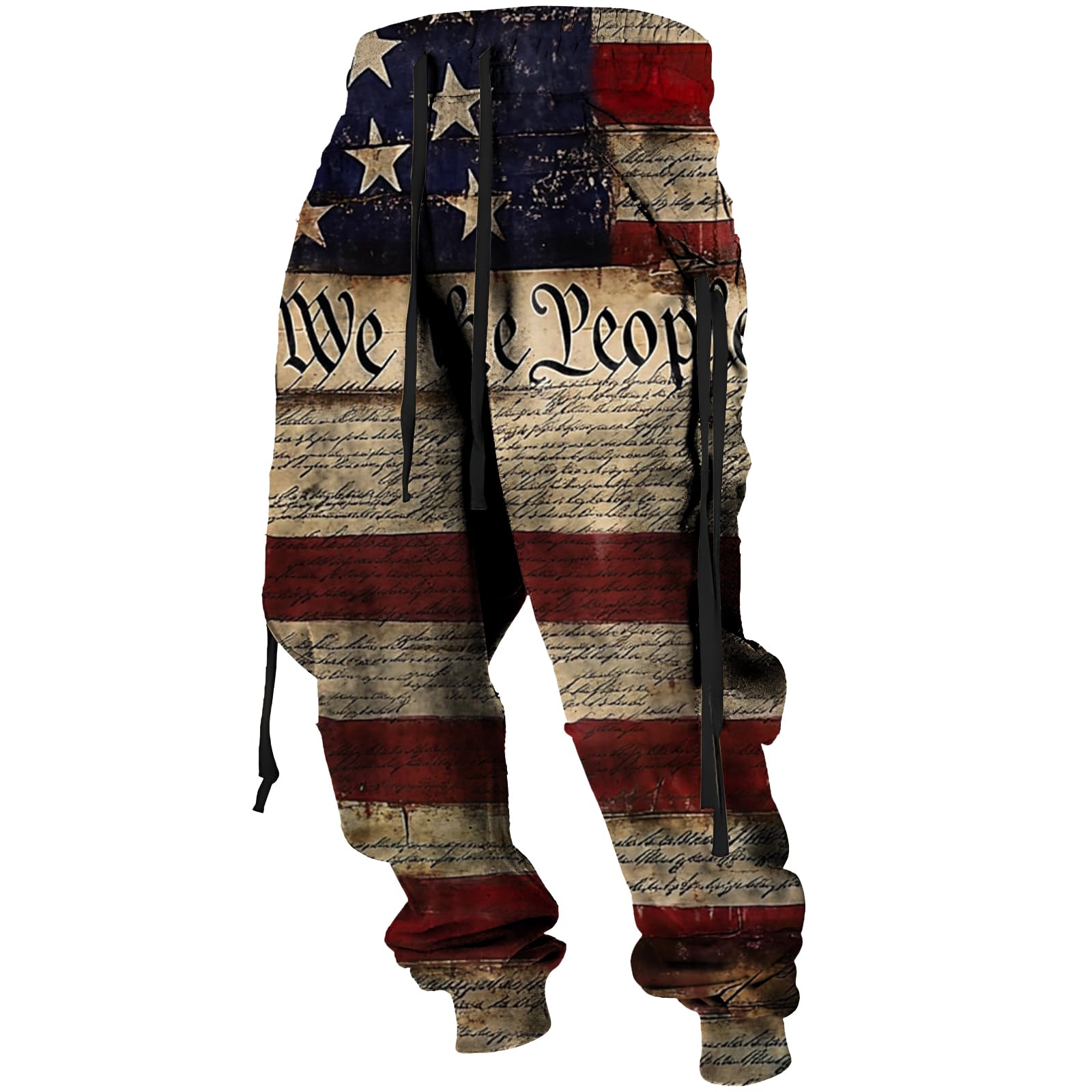 MARSVOVO Mens Western Aztec Pants Vintage Drawstring Fall Sweatpants with Pocket Cool Graphic Baggy Jogger Pants