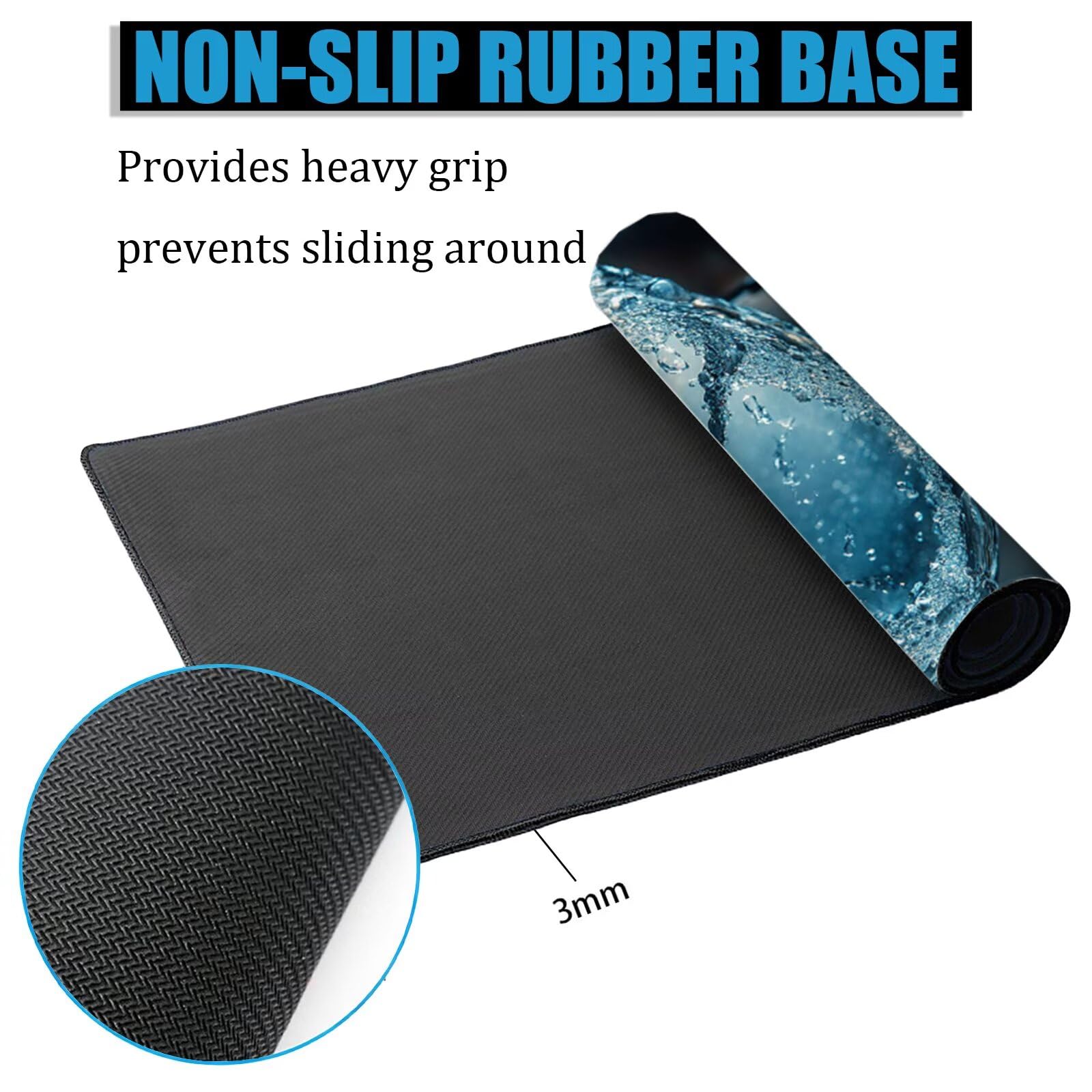 Alfombrilla Ratón XXL 150x80 cm Amar Mouse Pad Gaming Blanco Protector Escritorio, Precisión Velocidad Mejorada, Antideslizante Mousepad Superficie para Teclado, Jugadores, Accesorios Gaming H0-1021