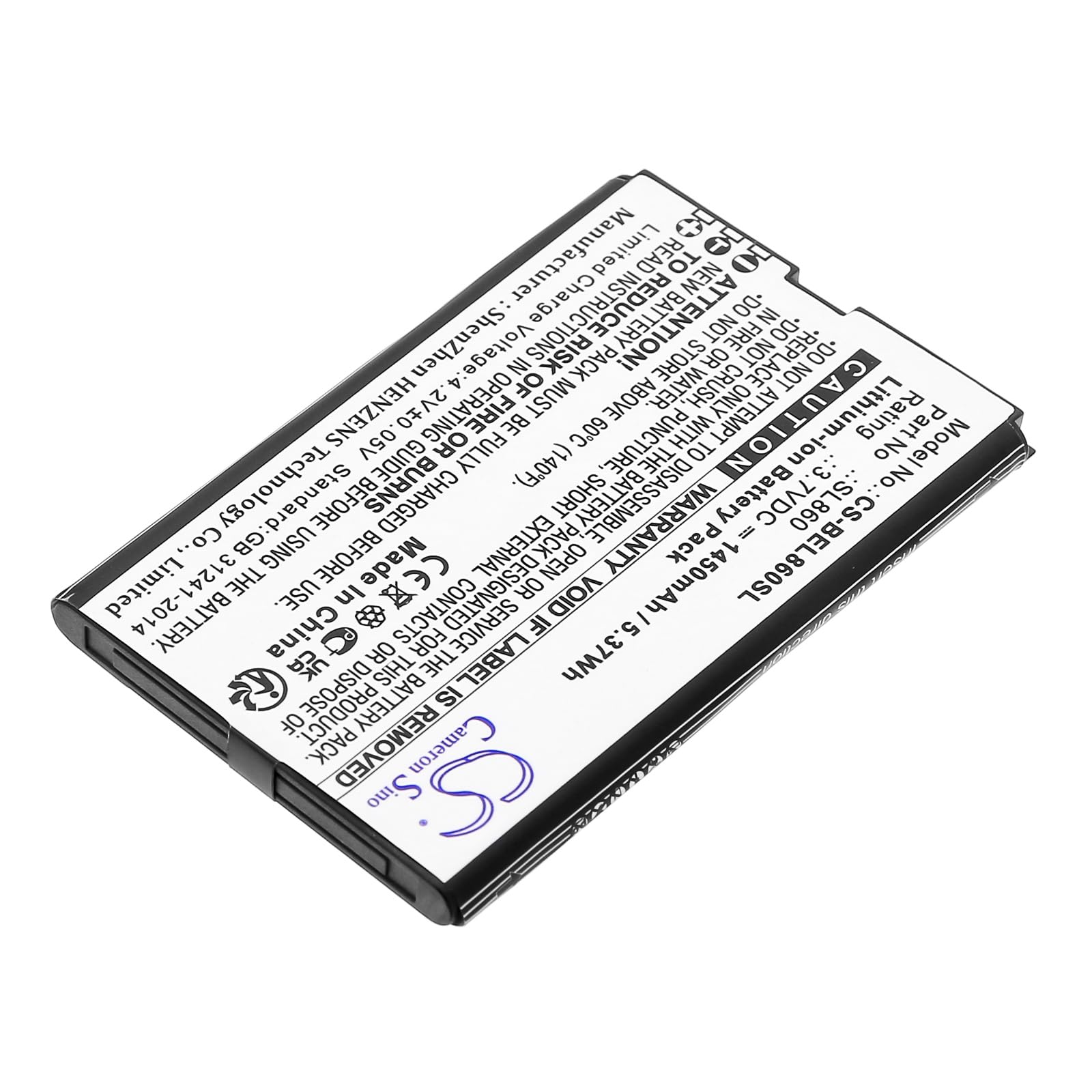 Batterie Compatible Bea-fon Noir TECHTEK Batterie 1450mAh Compatible Avec [ Bea-fon] SL860 Touch, SL860EU001B Remplace SL860 Pile Téléphone Bea-fon SL860EU001B