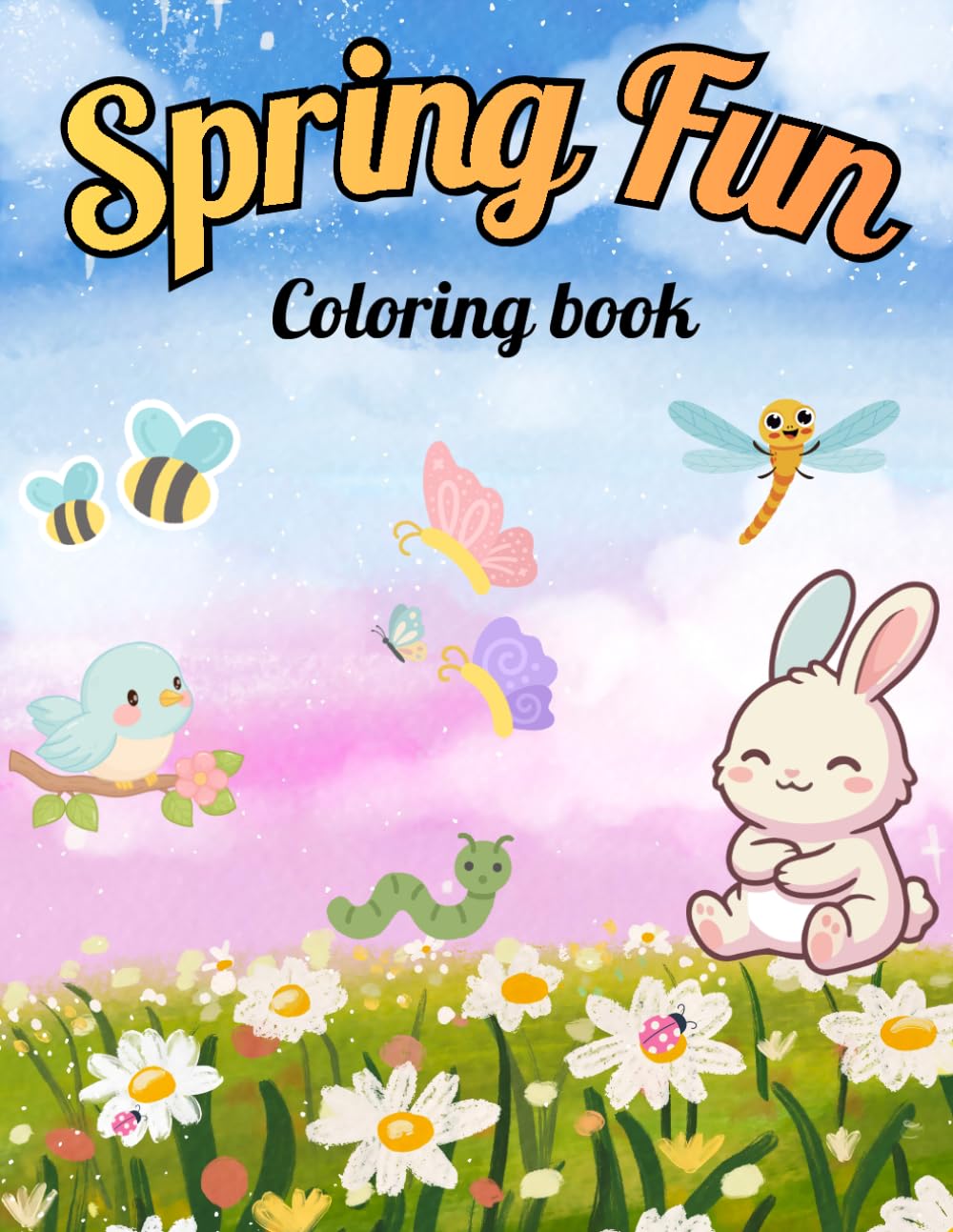 Spring Fun Coloring Book for kids and adults