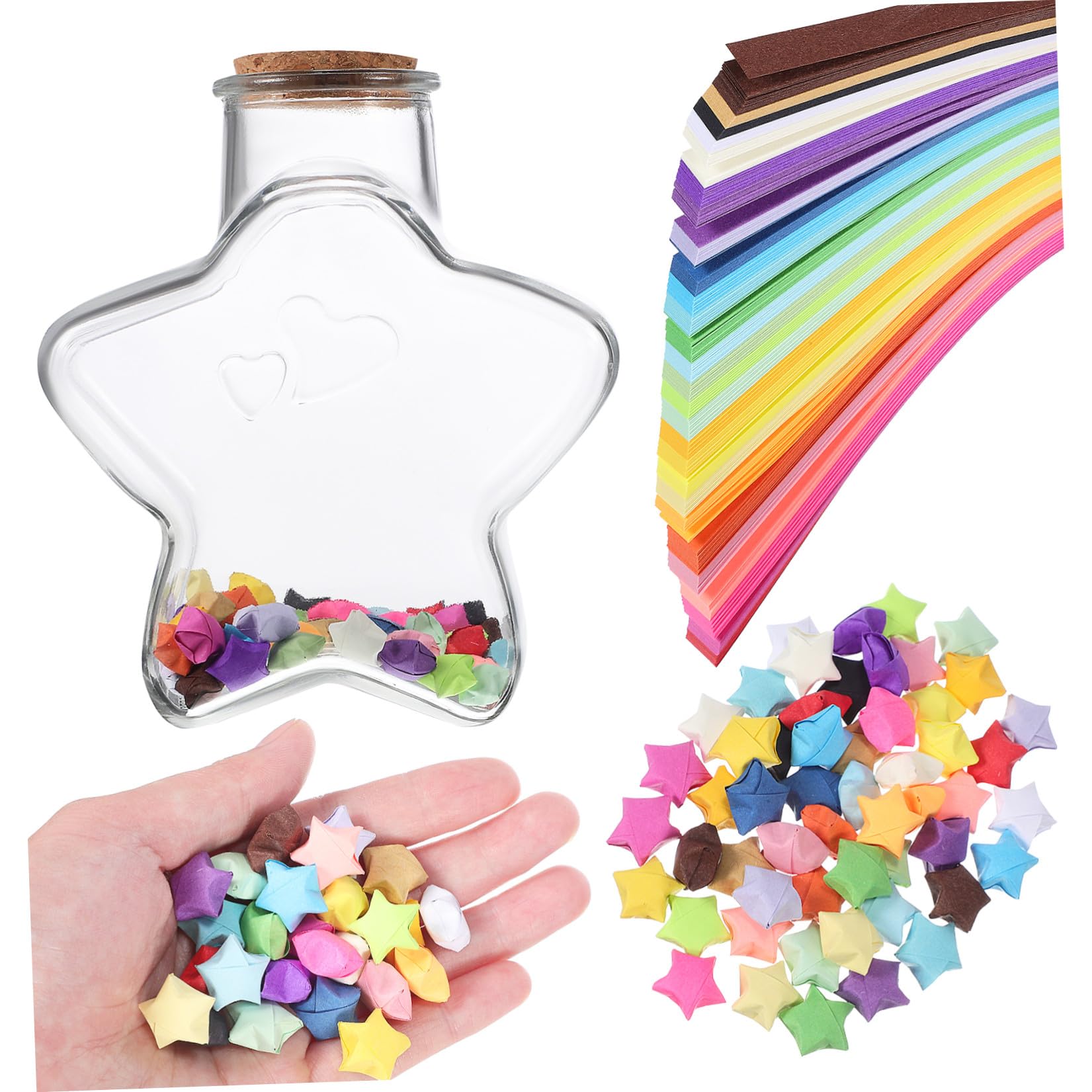 Strisce Carta Origami Stella Colorata 540 Fogli Set Bottiglia
