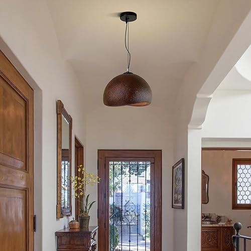Miniatura 8 de JAYMP Wabi Sabi - Lámpara colgante de 15.7 in para comedor, cocina, isla de granja, lámpara colgante E26, estilo japonés, forma de nido de pájaro