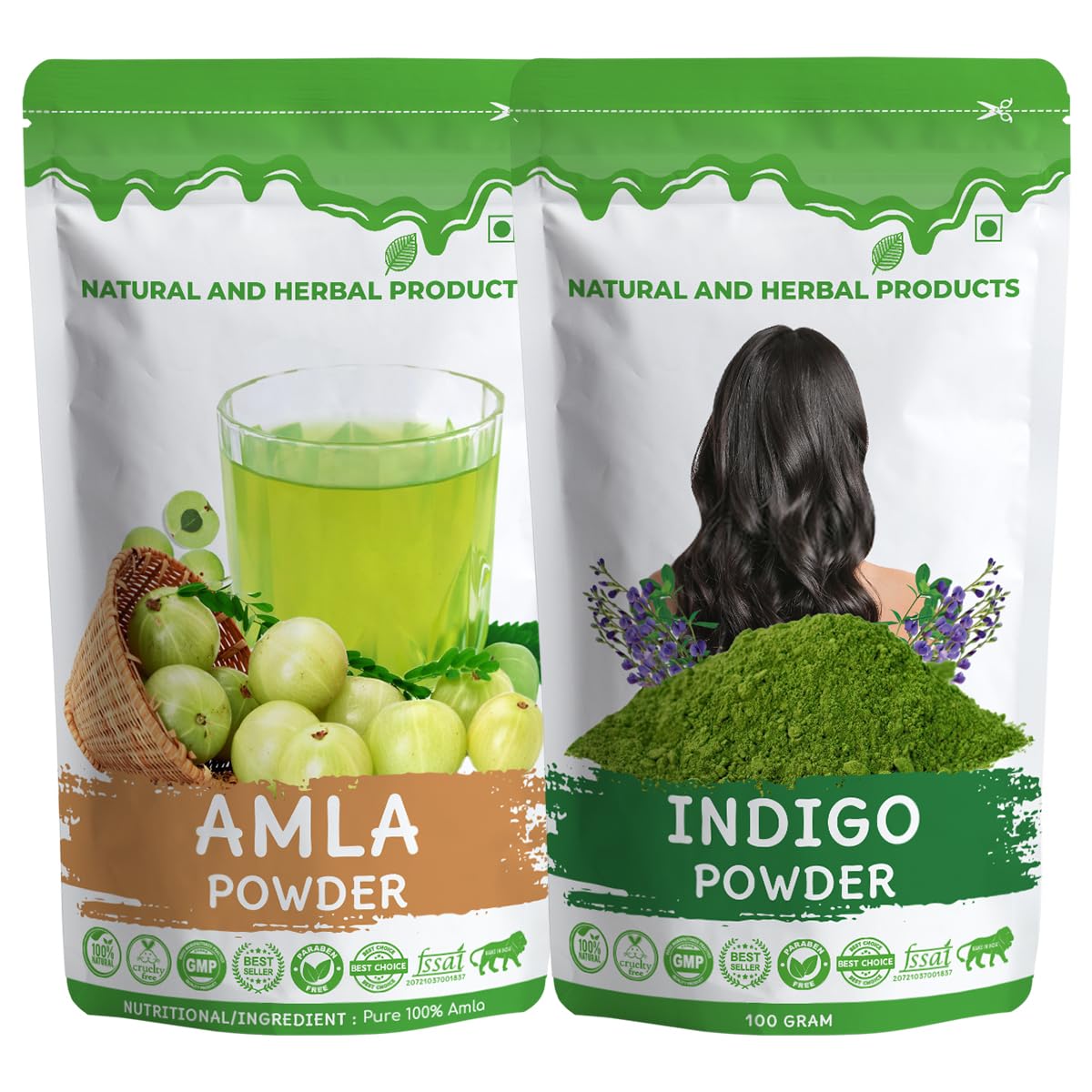 Natural and Herbal Products Indigo Amla Powder | Amla Powder For Eating & Indigo Powder Hair | Organic Indigo Leaves Amla Hair Black Powder | Hair Growth Combo Powder Amla Indigo 100 Gram (Pack 2)-picture-30