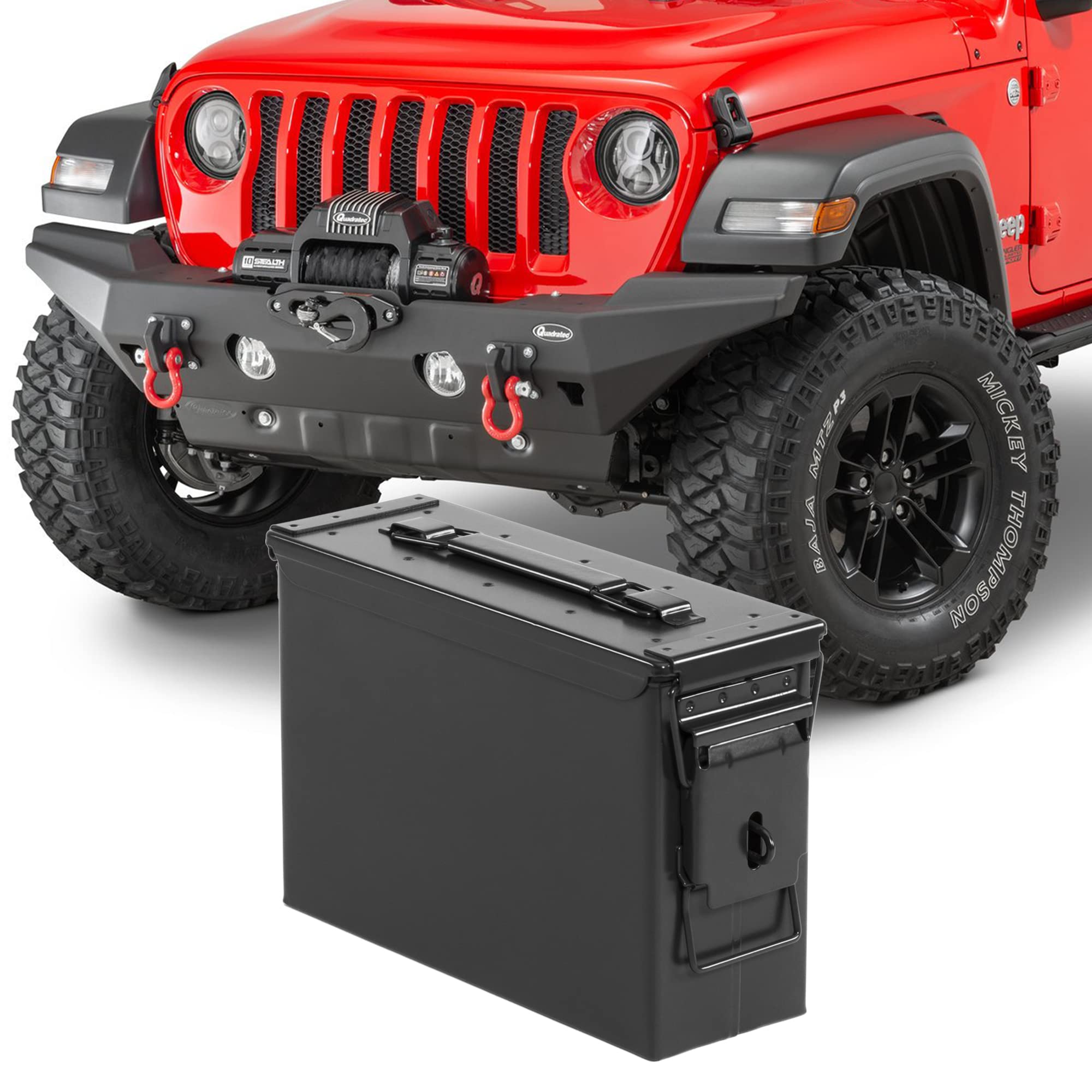 Amazon.com: Quadratec 7.62mm Ammo Can, Black - Waterproof Ammo Box - Steel  Ammo Storage Case - Fits Jeep Wrangler CJ YJ TJ JK JL & Gladiator JT -  Overlanding, Tools, First Aid