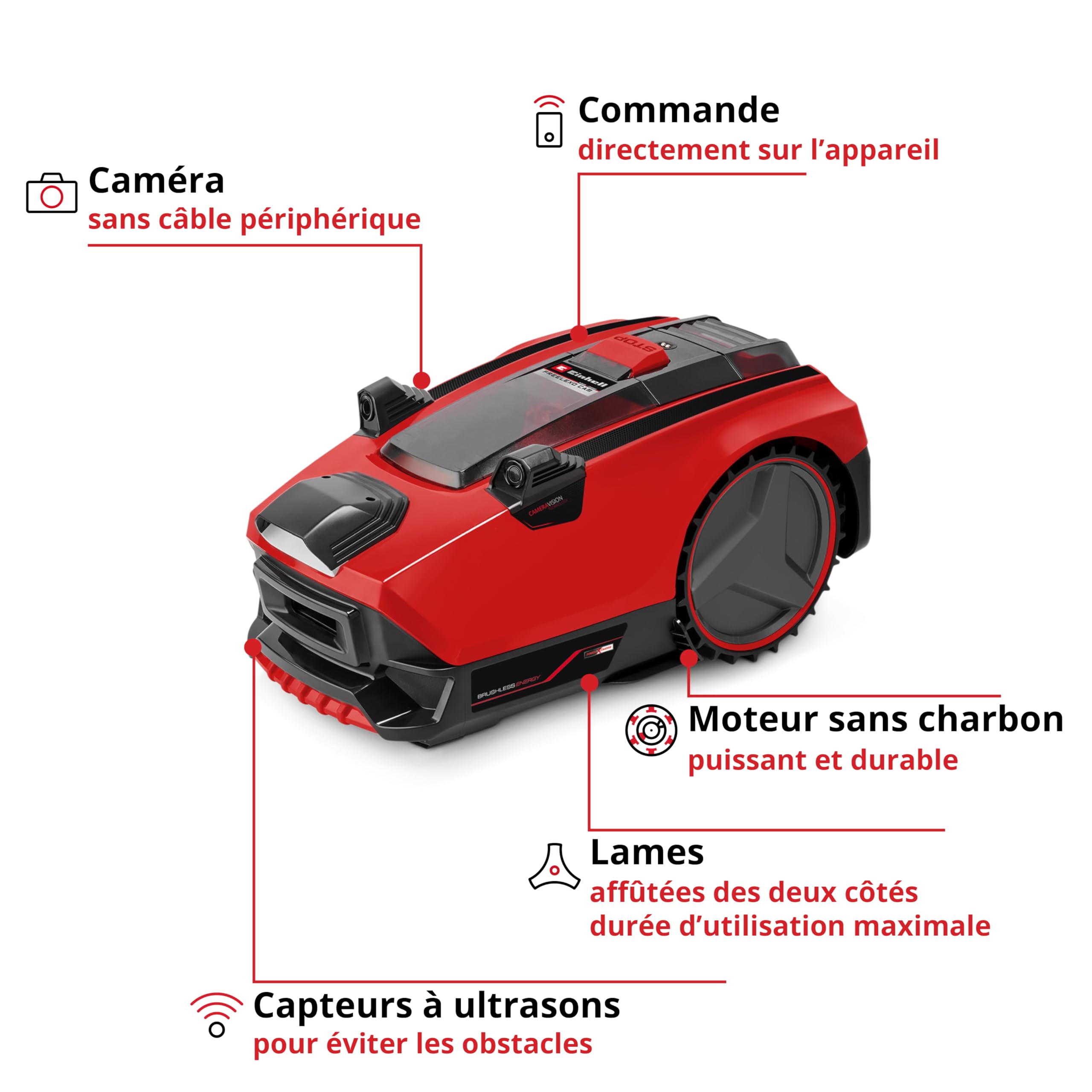 Einhell Robot Tondeuse FREELEXO CAM 500 Power X-Change (18 V — vue 3