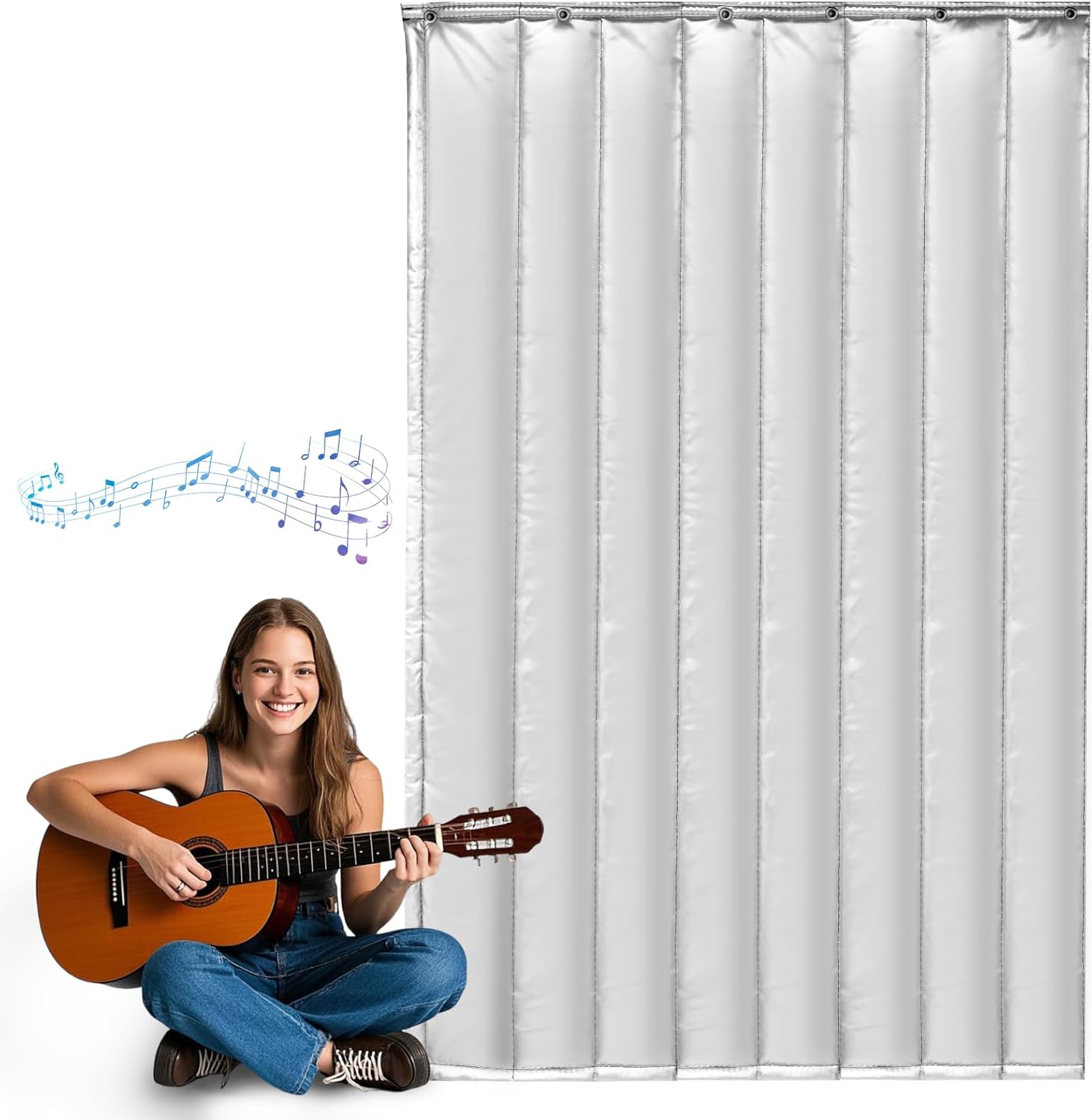 Thickened Sound Dampening Blanket 47.2" x 78.7" x1.2" Sound Absorbing Curtain, Studio Sound Blanket with Grommets, Acoustic Dampening Curtain for Home, Bedroom, Office, Recording Studio, Basement