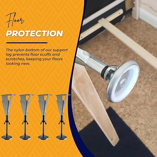 Miniatura 6 de Kings Brand Furniture Patas de soporte central de altura ajustable, patas de marco de cama para patas de apoyo central, patas de soporte de listones