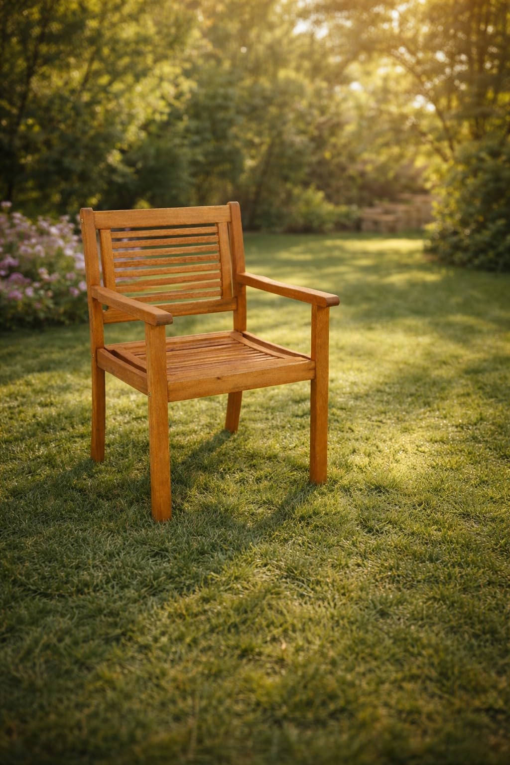 DEGAMO Gartensessel Gartenstuhl CORUNA, Eukalyptusholz braun geölt, Outdoor