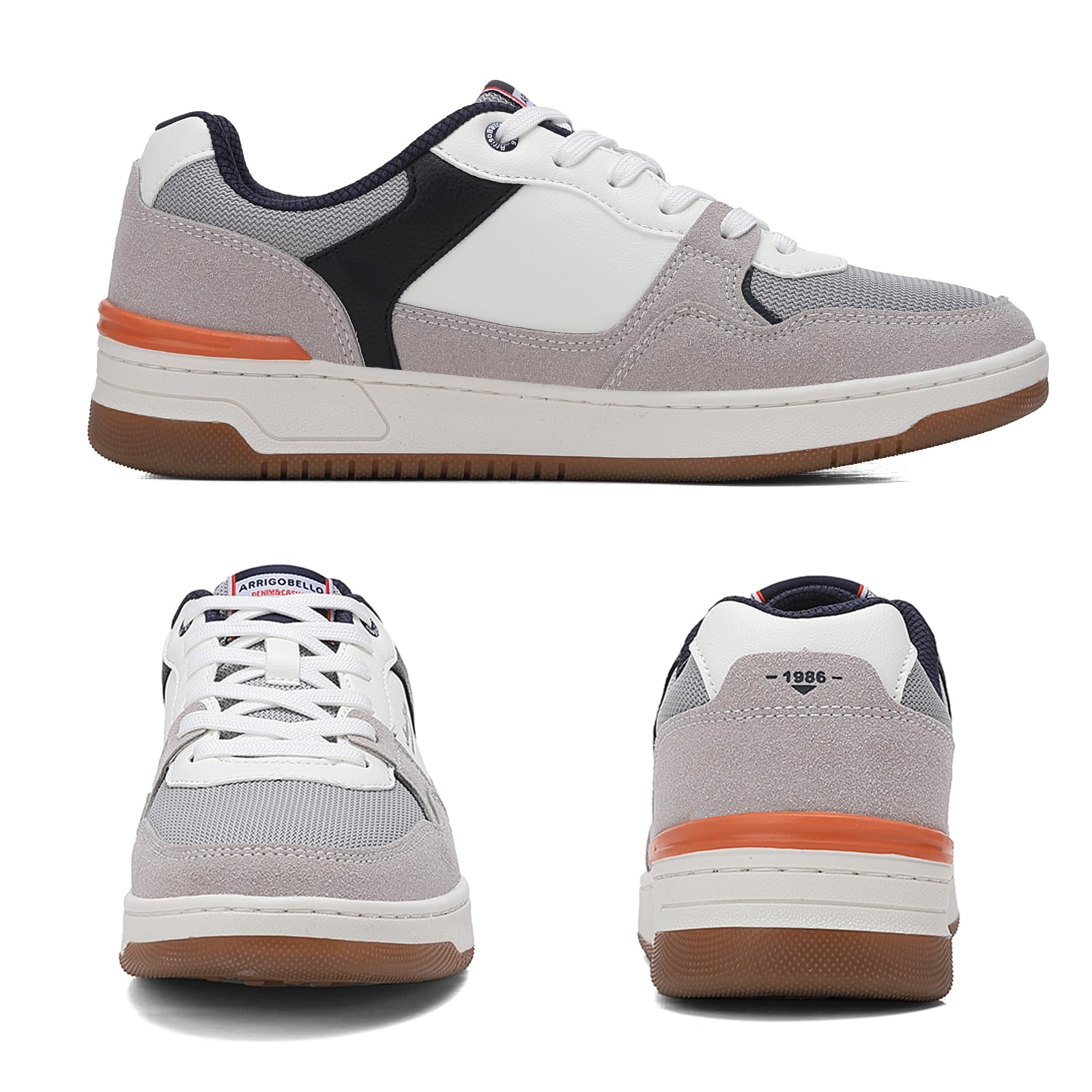 ARRIGOBELLO Freizeitschuhe Herren Schuhe Kunstleder Sneaker Bequem Sportschuhe Reißverschlüsse Walkingschuhe Leichtgewicht Arbeitsschuhe EU41-46