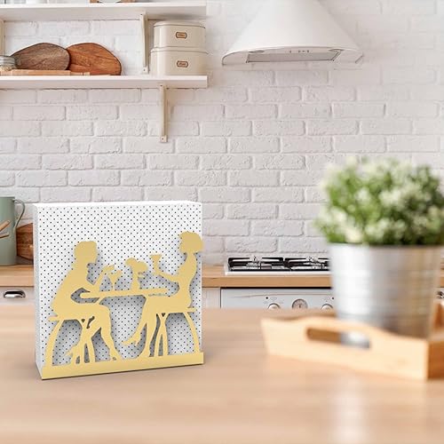 Miniatura 9 de Decorelax Servilletero de metal para el hogar cocina restaurante picnic organizador de papel de mesa temático para mujer dispensador vertical de