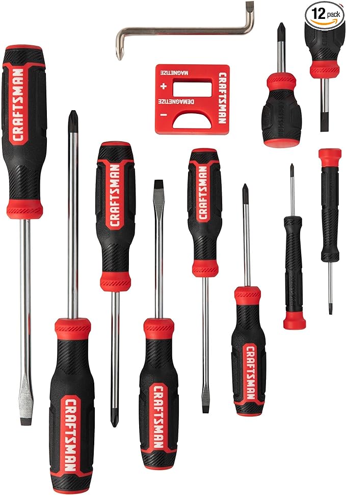 CRAFTSMAN Screwdriver Set, Bi-material, 12 Piece (CMHT65071N)