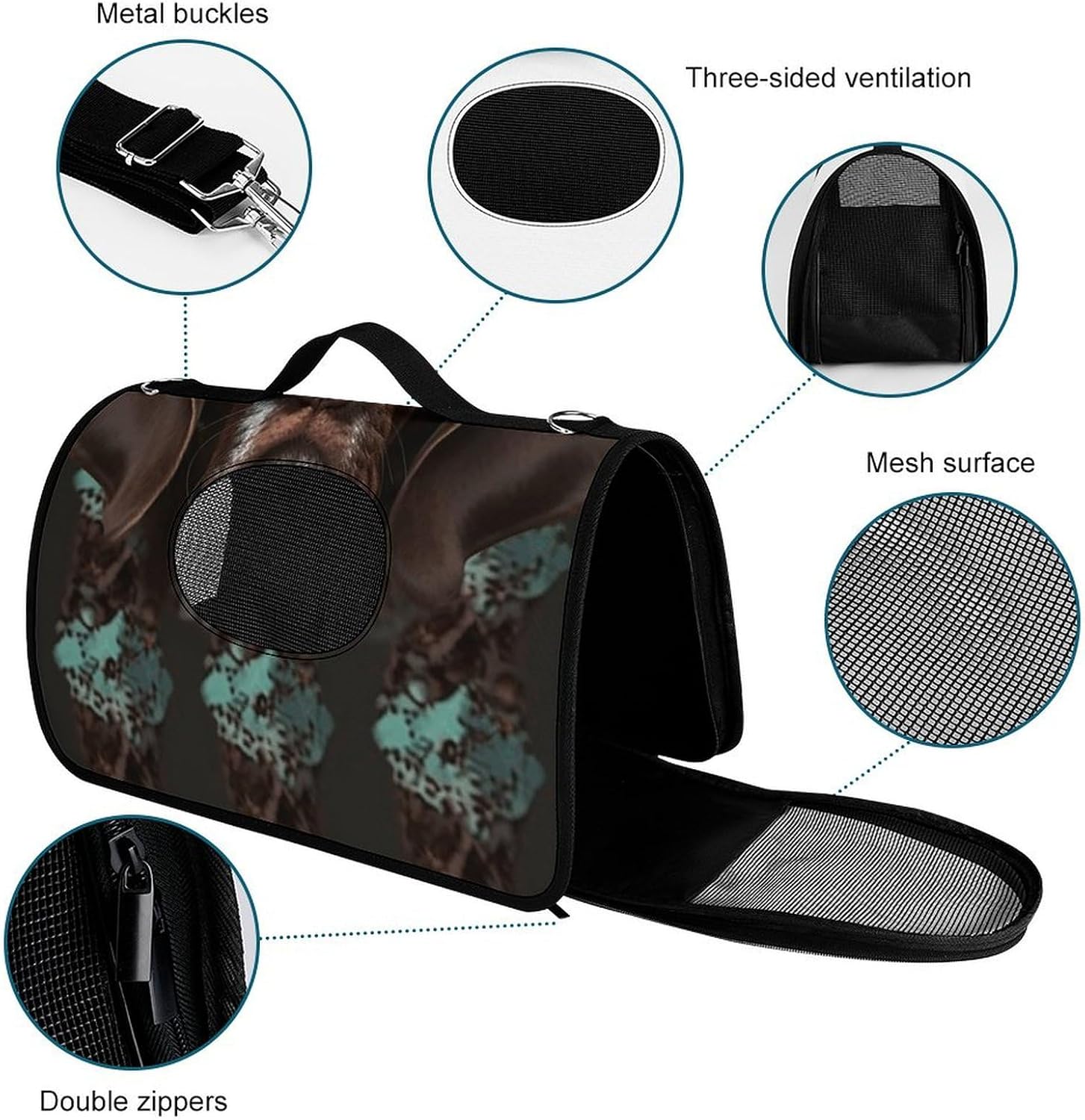 Pet Handbags, Shorthaired Pointer in Glasses Printed Pet Handbags,folding Pet Bags,new Pet Handbags,universal Pet Handbags, 45X26X23.5cm